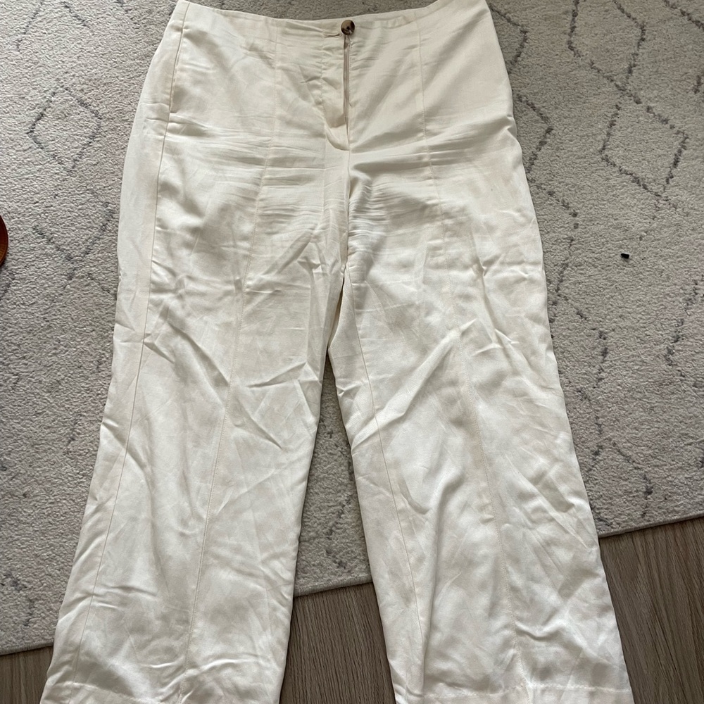 Ann Taylor white wide leg pants curvy fit size 18